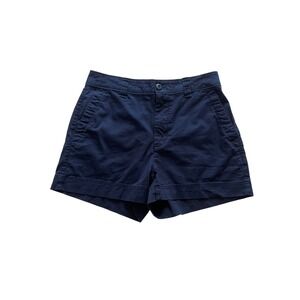 Old Navy High-Rise Cotton Comfy OG Chino Shorts Navy Blue Elastic Waist Size M